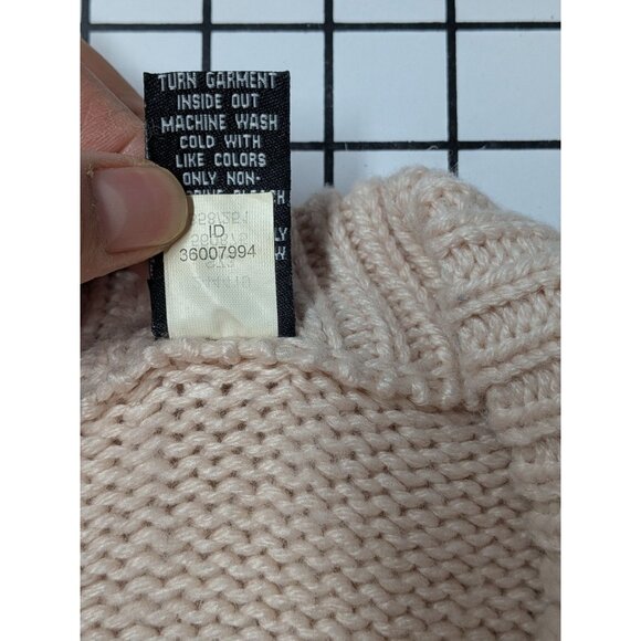 Y2K Moda International Chunky Bobble Knit Lace Up Sweater Women Size M Cottage - Picture 12 of 12